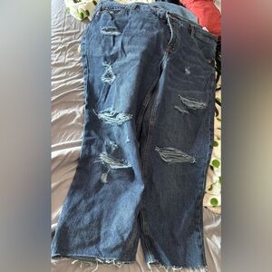 Old Navy High-Rise Slouchy Strait Secret-Slim Pockets Jeans - Dark Blue